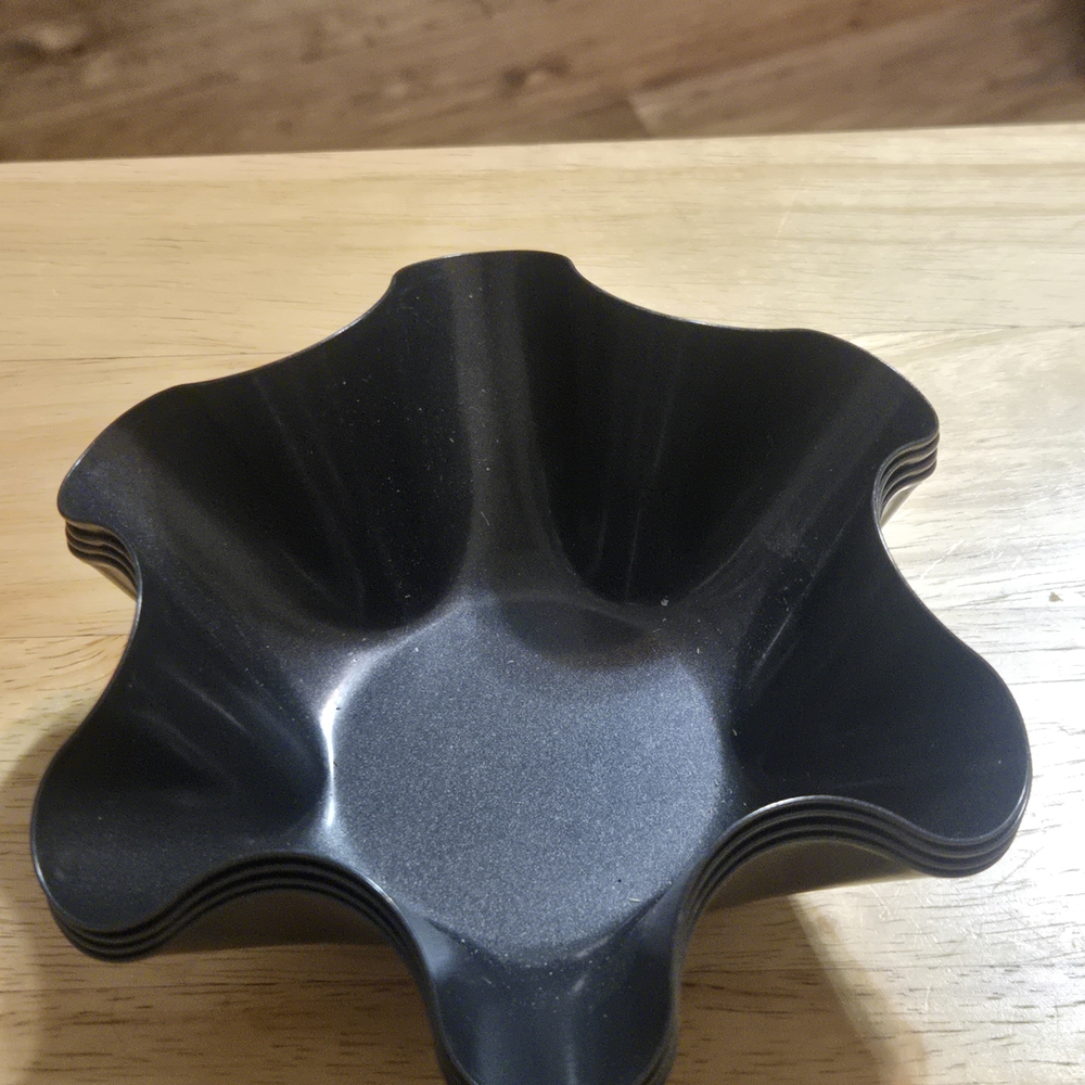 Sleek Black Petal Bowl